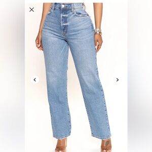 Fashion Nova Light Blue Straight Leg Jeans